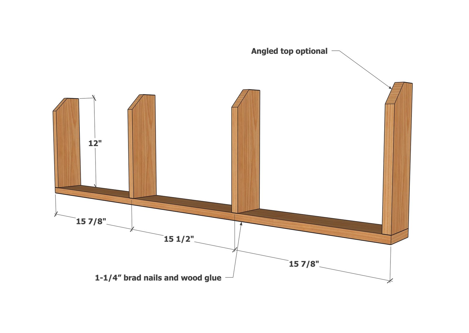 48" Wall Shelf with Hooks — step 1