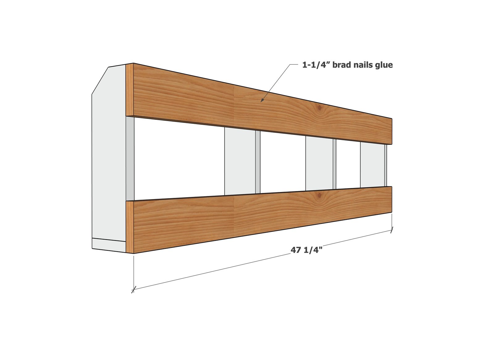48" Wall Shelf with Hooks — step 2