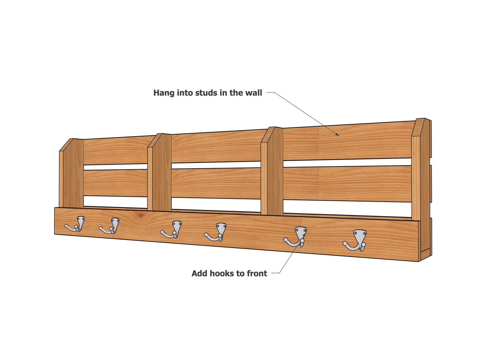 48" Wall Shelf with Hooks — step 4