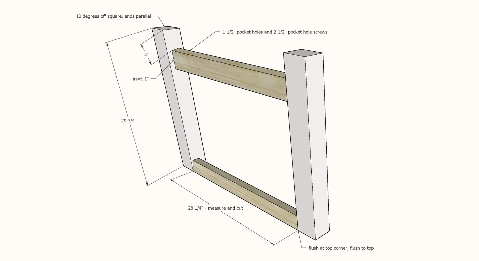 4x4 Leg Industrial Farmhouse Table — step 5