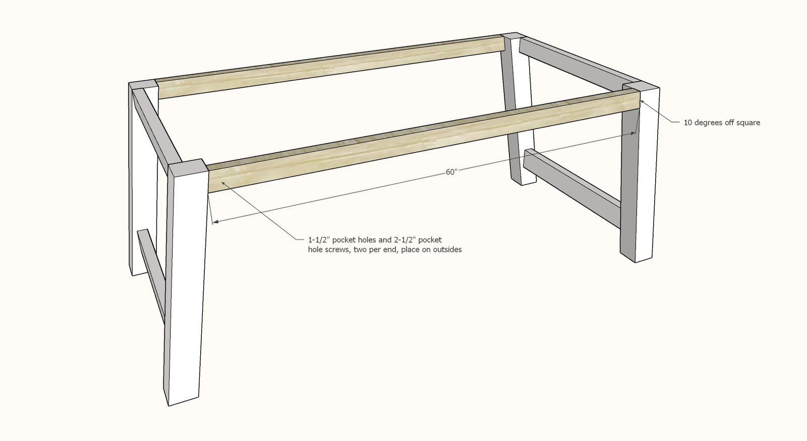 4x4 Leg Industrial Farmhouse Table — step 6