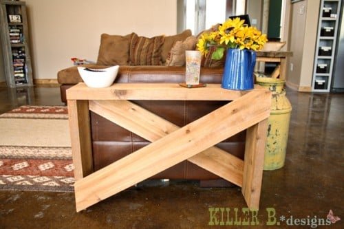 5 Board Cross Brace Console or Side Table