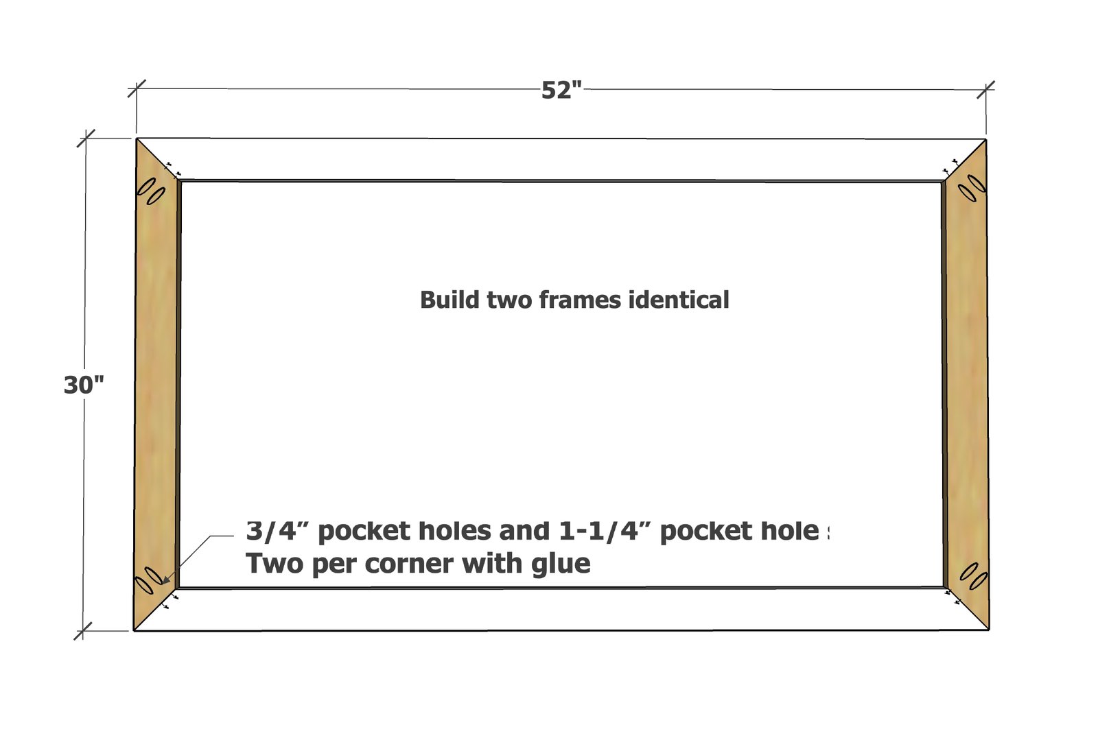 52" Waterfall Framed Console — step 1