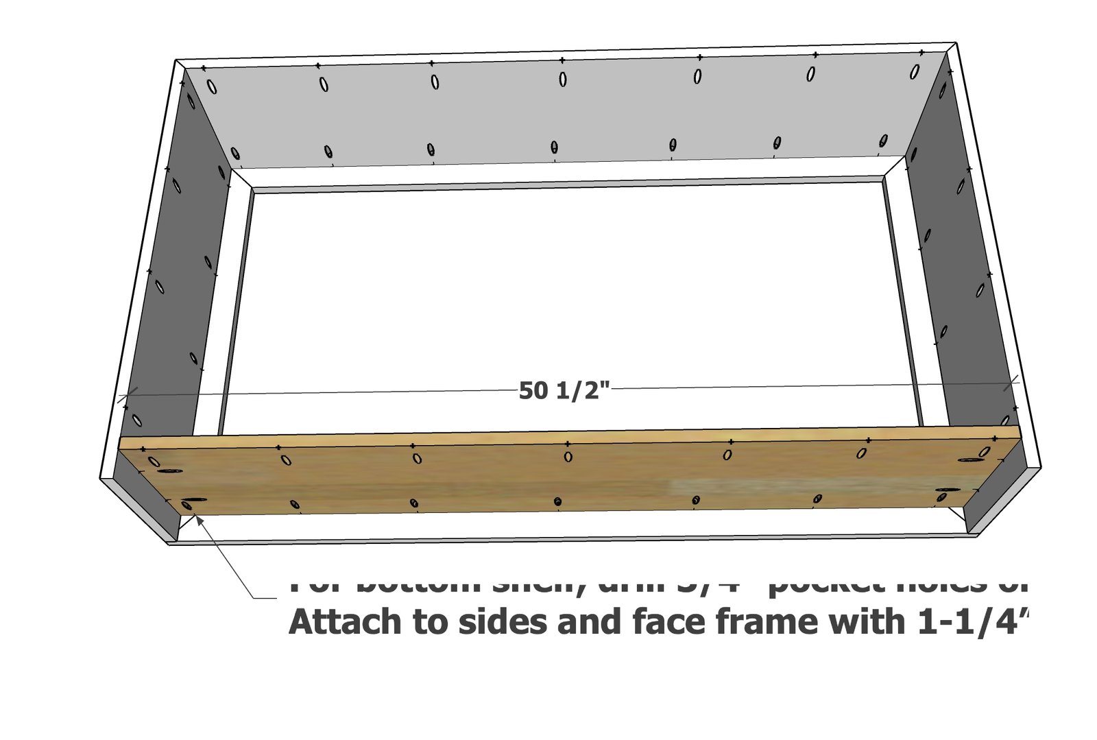 52" Waterfall Framed Console — step 4