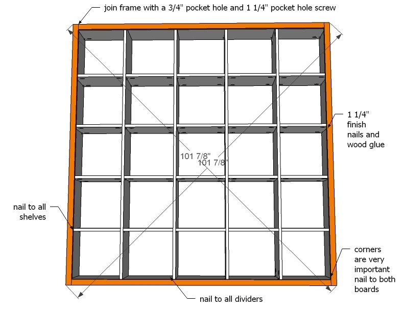 5x5 Storage Cubbies — step 5
