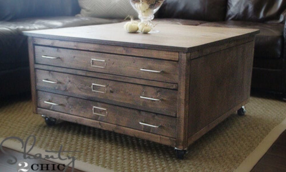 6 Drawer Library Coffee Table
