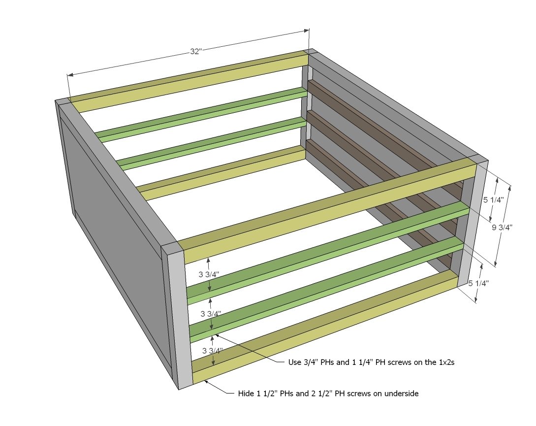 6 Drawer Library Coffee Table — step 3