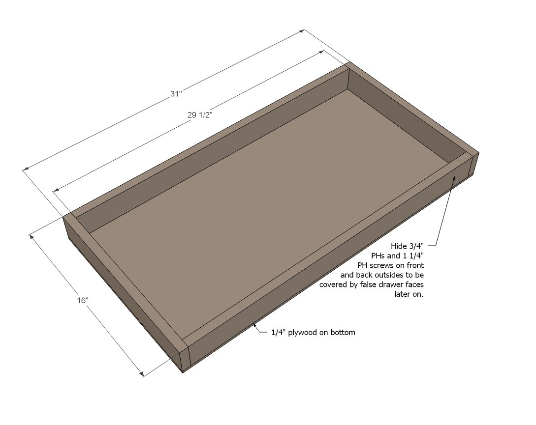 6 Drawer Library Coffee Table — step 4