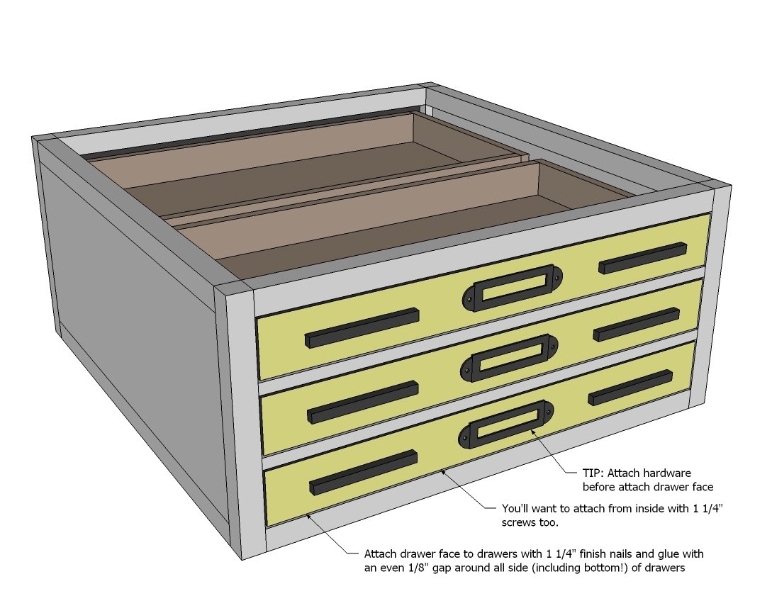 6 Drawer Library Coffee Table — step 6