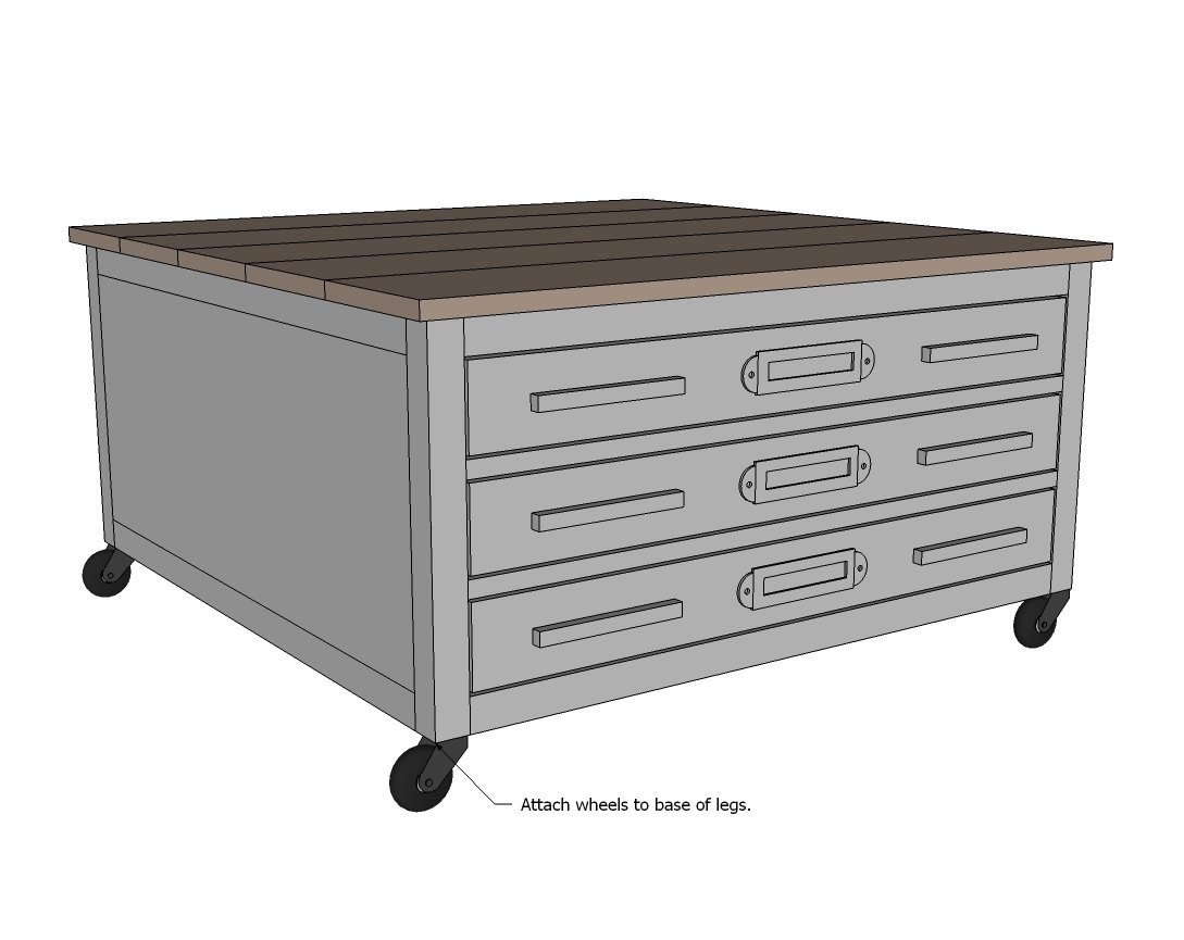 6 Drawer Library Coffee Table — step 8