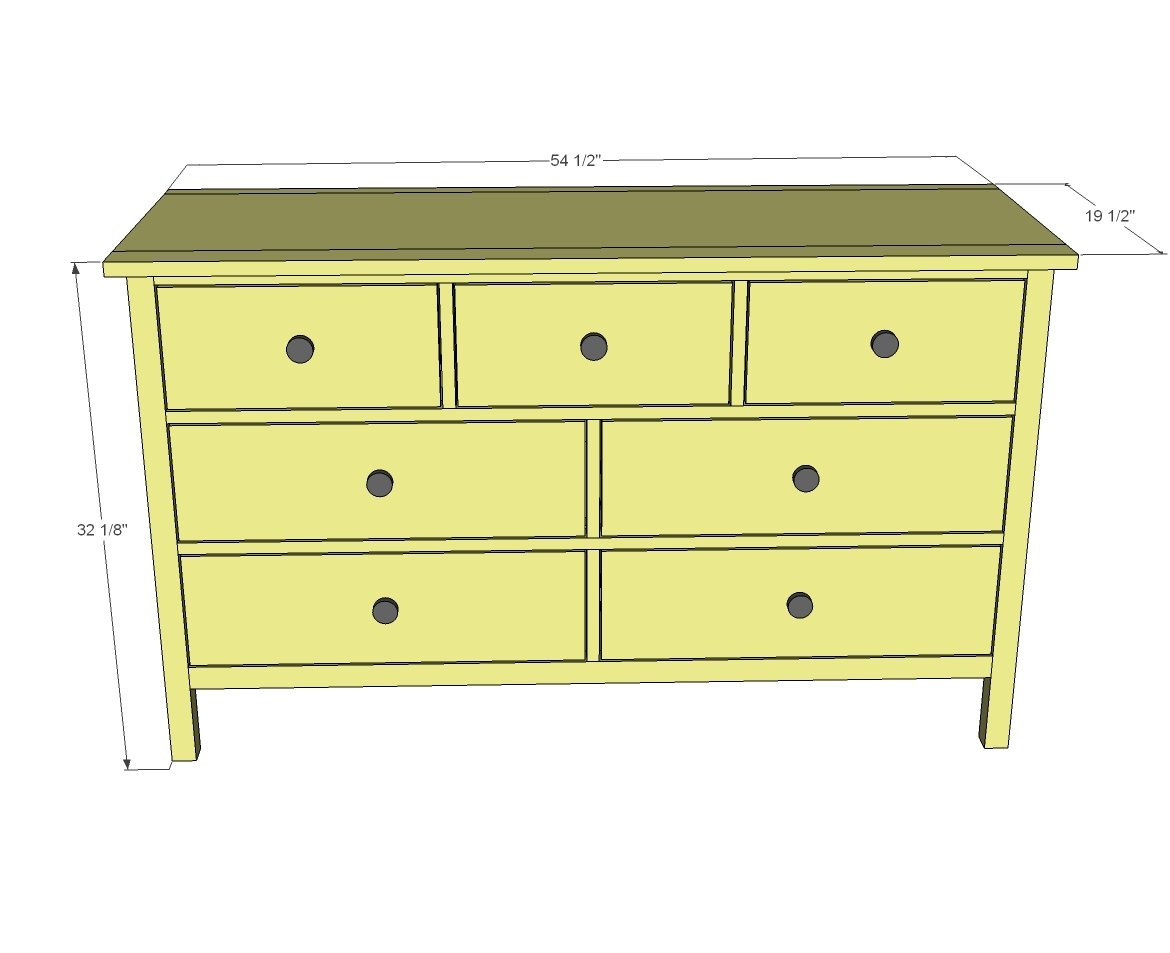7 Drawer Extra Wide Dresser dimension diagram 1