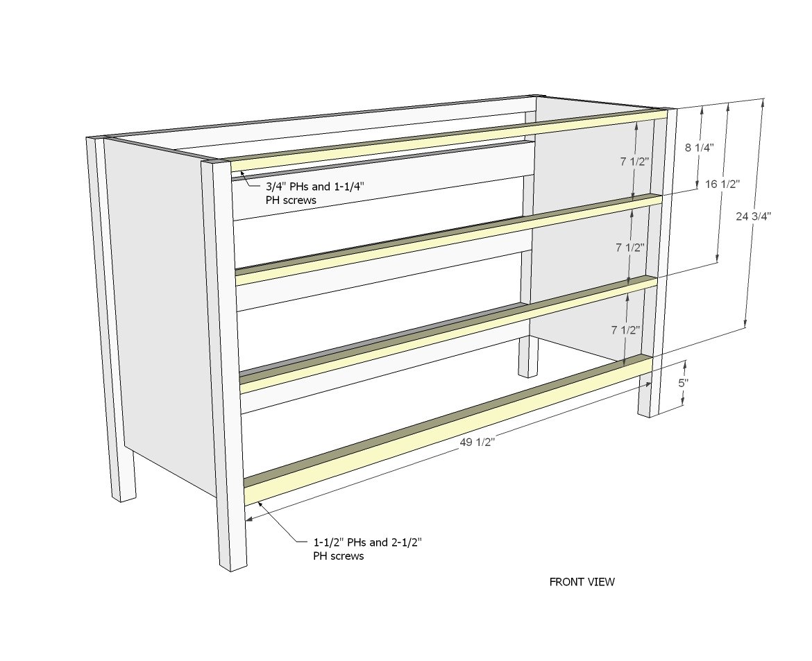 7 Drawer Extra Wide Dresser — step 2