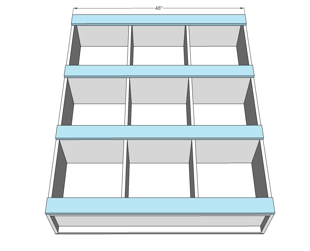 9 Cubby Bookshelf — step 4