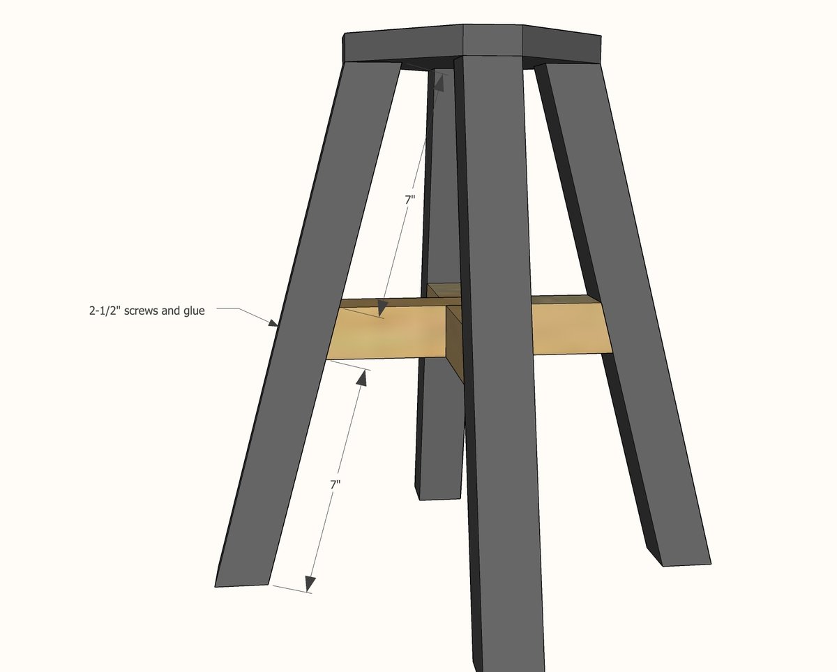 Adjustable Height Wood and Metal Stool — step 3