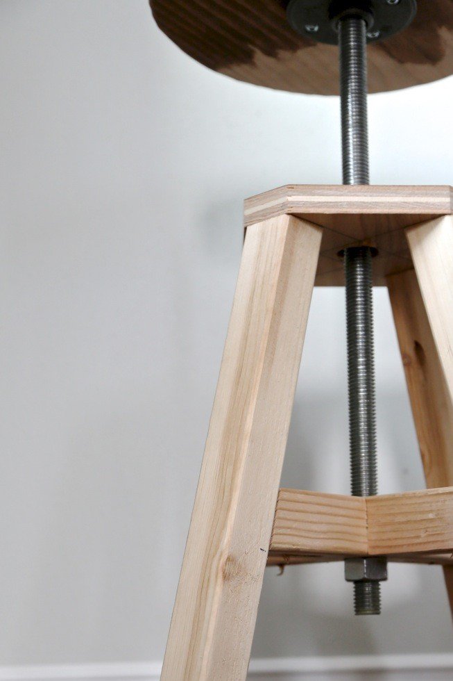 Adjustable Height Wood and Metal Stool — step 5