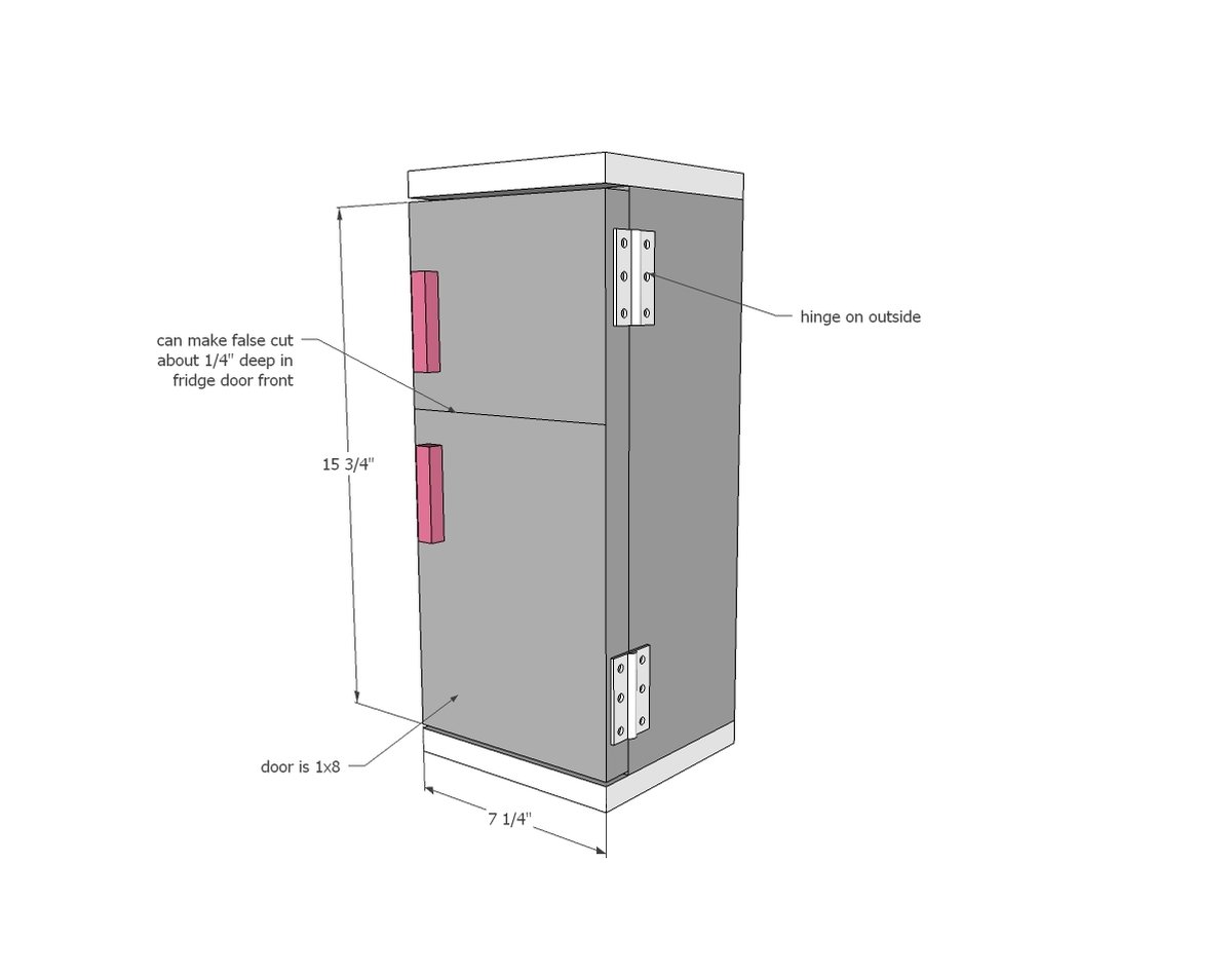American Girl or 18" Doll Fridge Wood Building — step 3