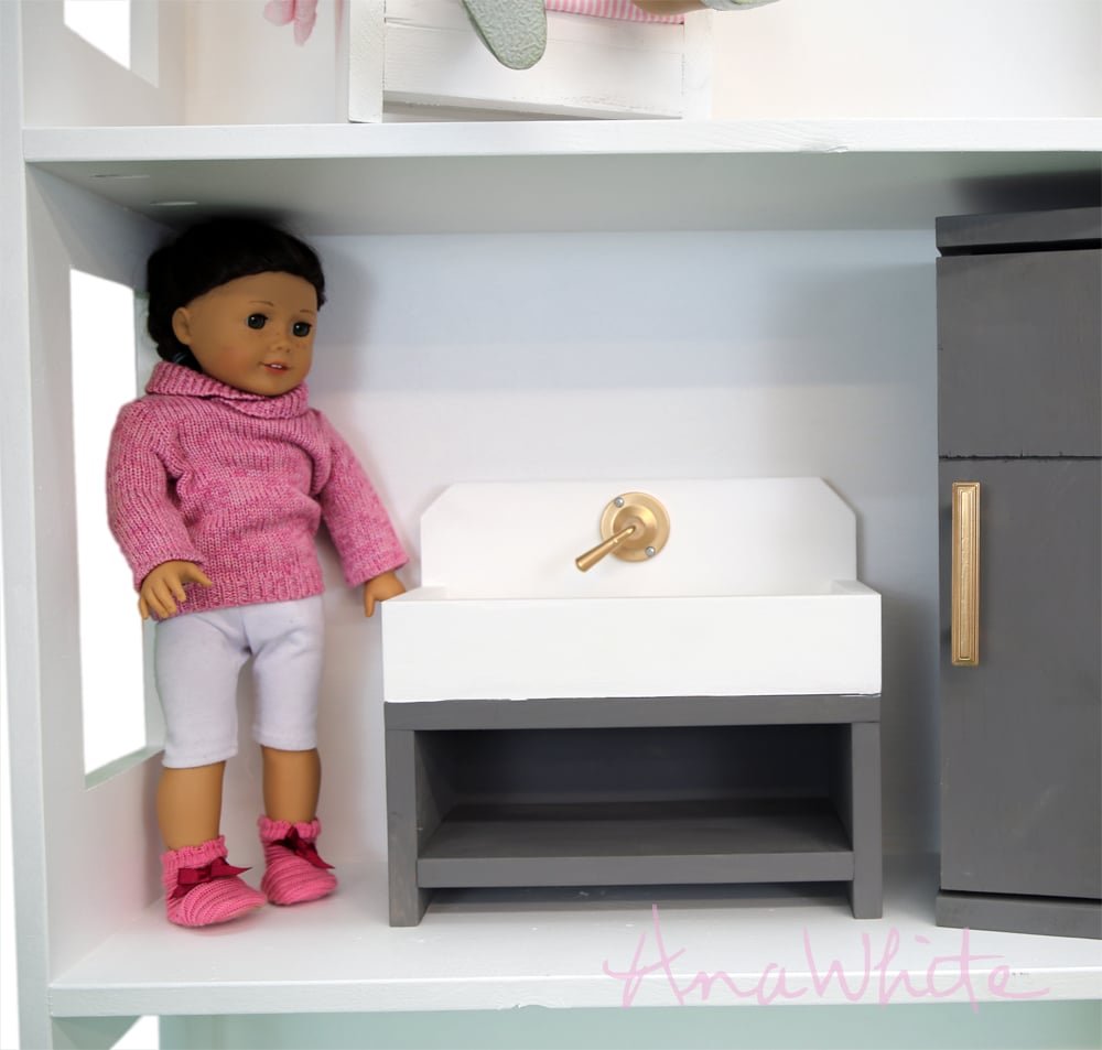 American Girl or 18" Doll Kitchen Sink Farmhouse Style