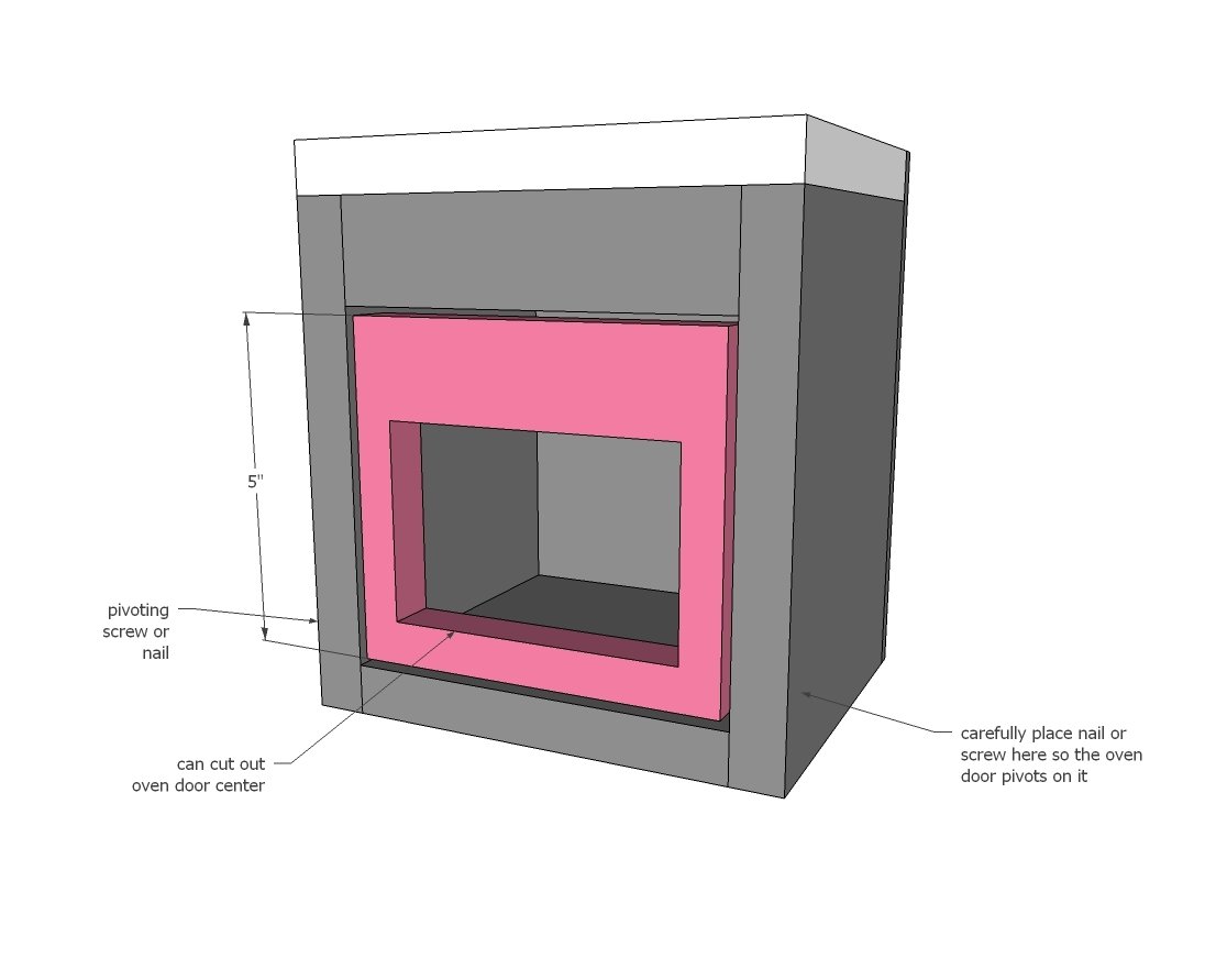 American Girl or 18" Doll Kitchen Stove Range or Oven Gray with Brass Hardware — step 5