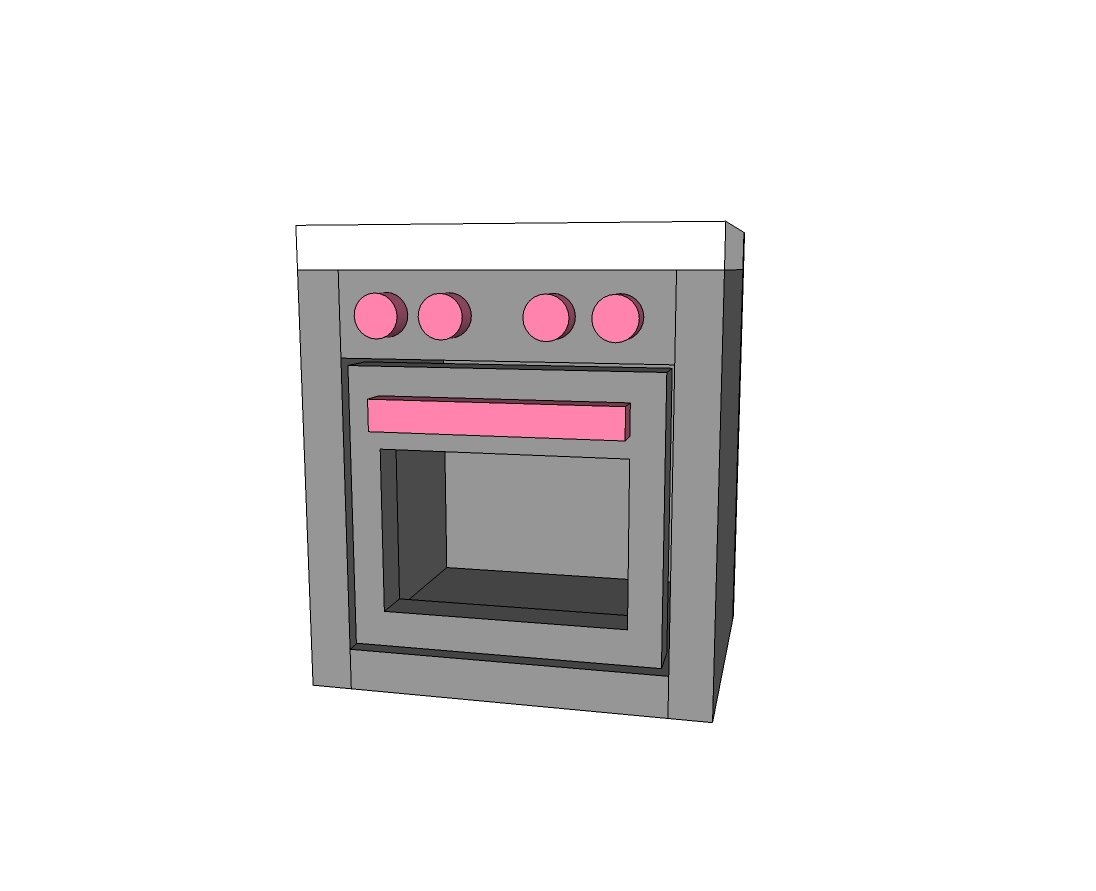 American Girl or 18" Doll Kitchen Stove Range or Oven Gray with Brass Hardware — step 6