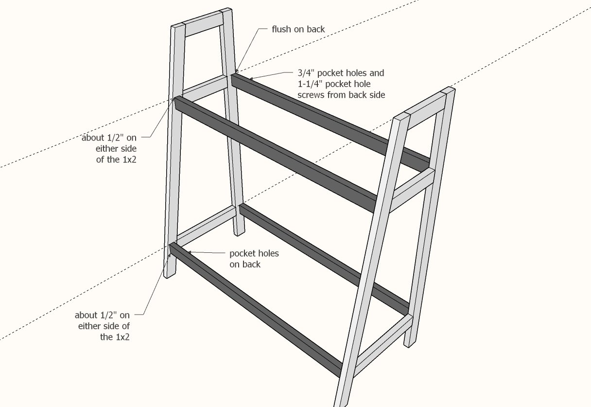 Angled Bookrack and Toybin — step 2