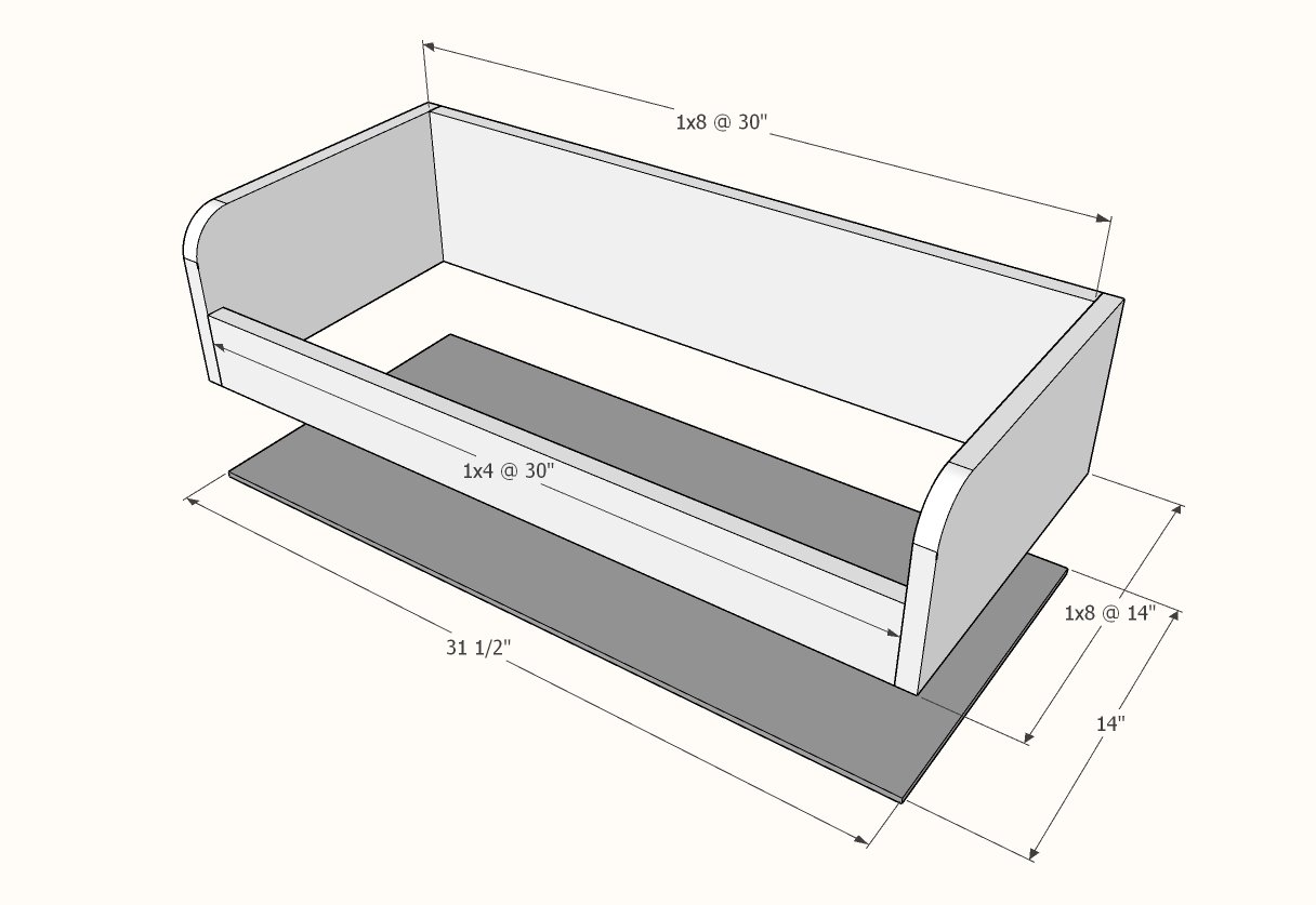 Angled Bookrack and Toybin — step 4