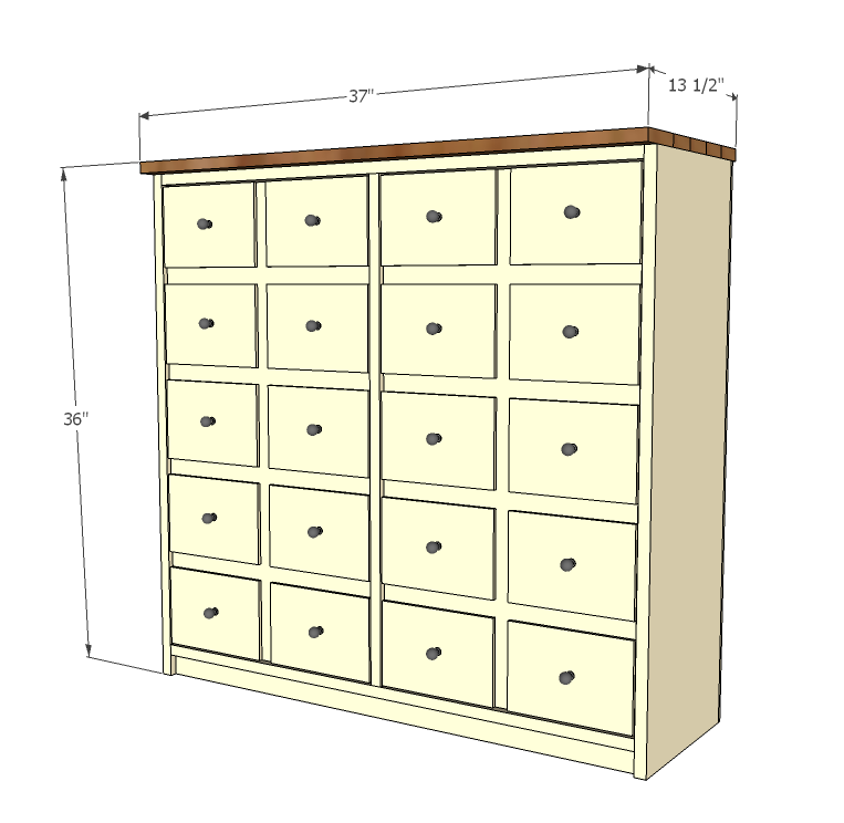 Apothecary Console Table dimension diagram 1