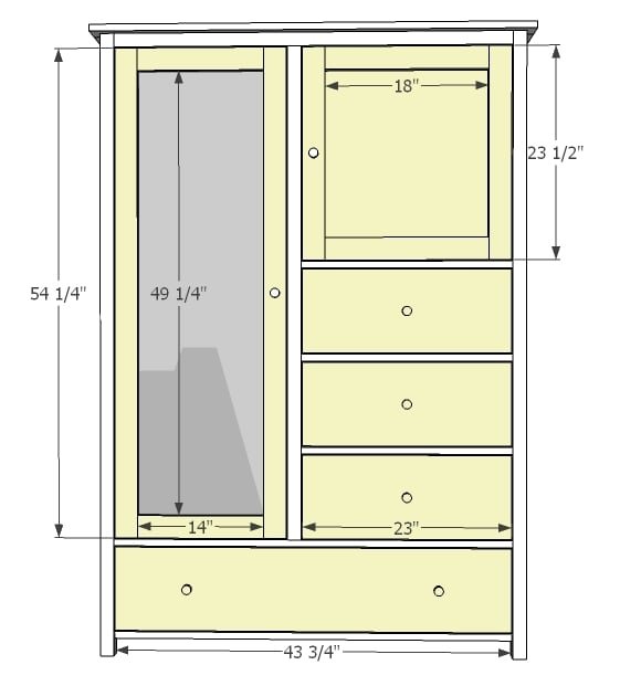 Armoire with Drawers and Mirrored Door — step 12