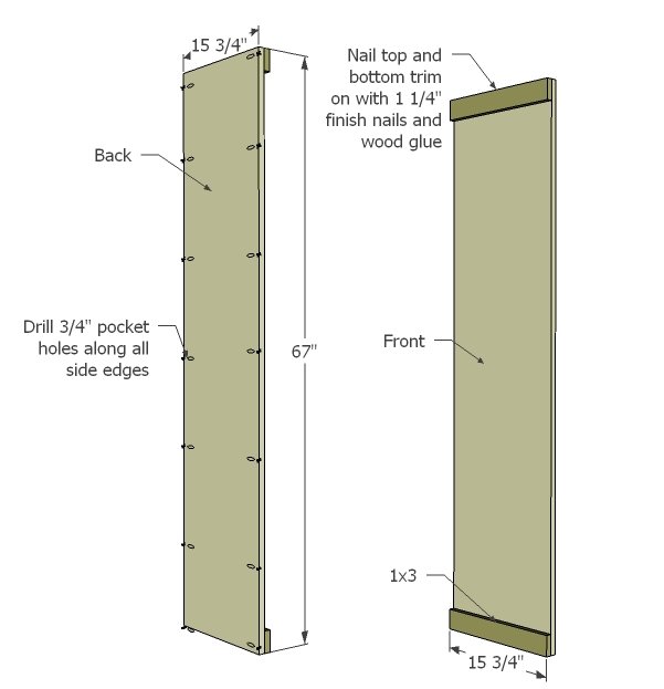 Armoire with Drawers and Mirrored Door — step 1