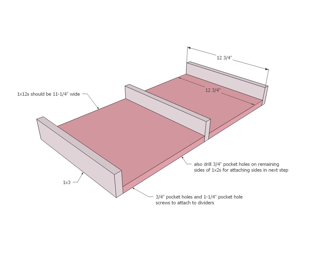 Art Storage Shelf with Caddies — step 1