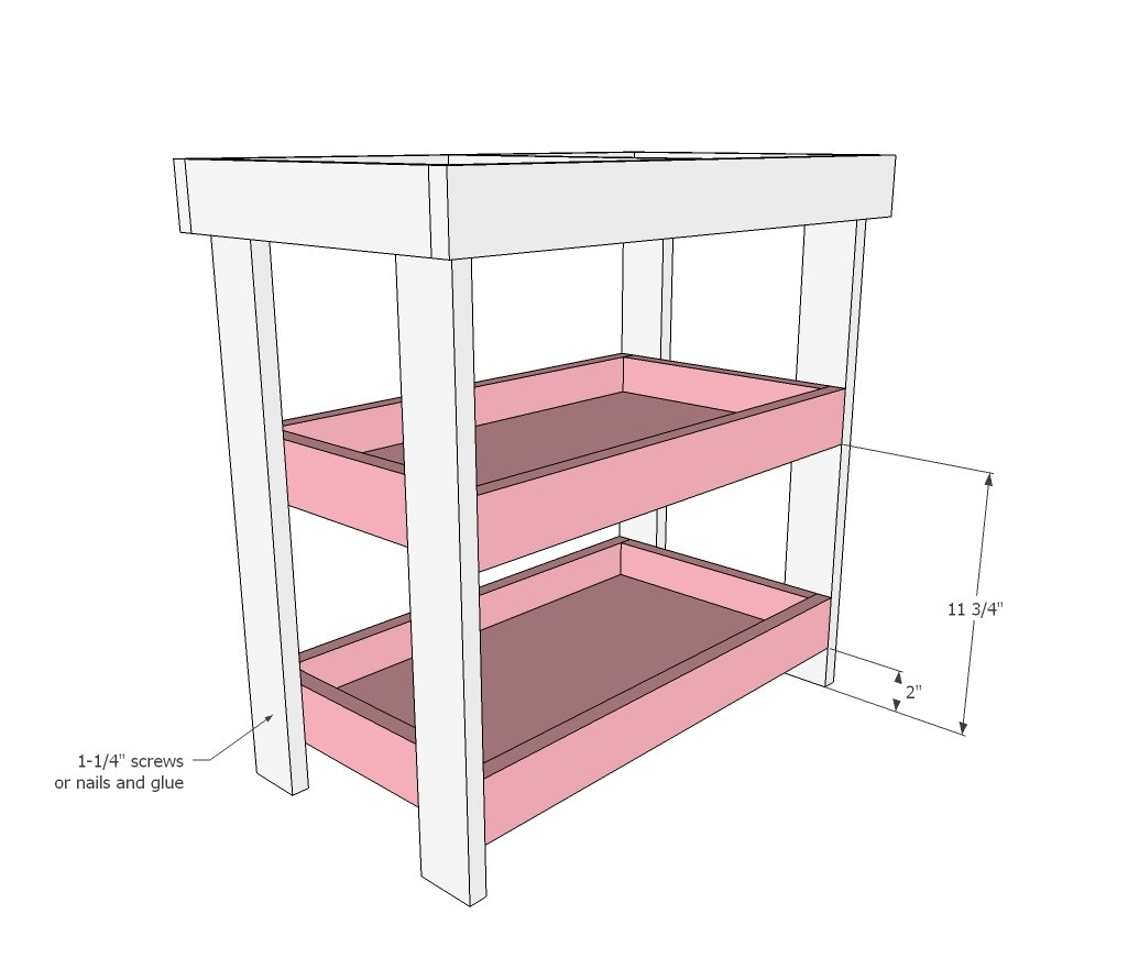 Art Storage Shelf with Caddies — step 6