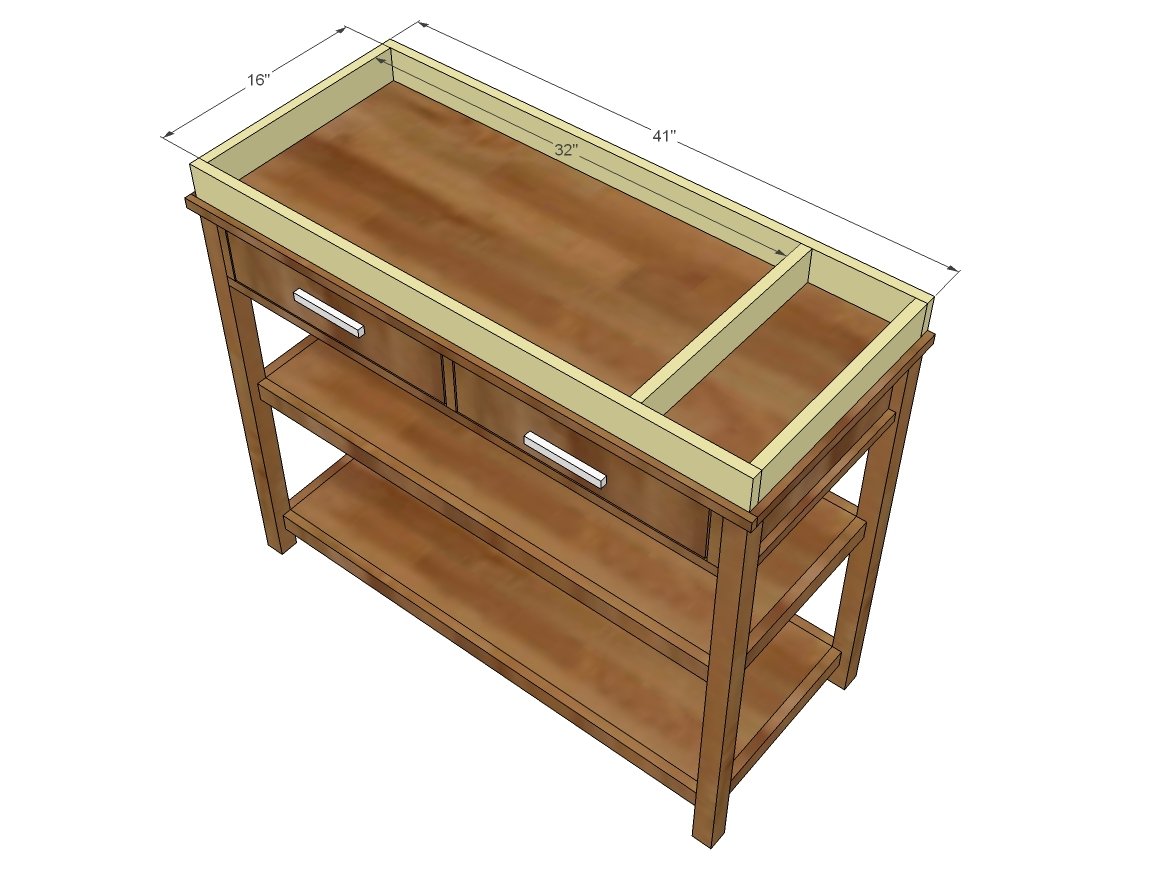 Baby Changing Table with Drawers and Topper — step 10
