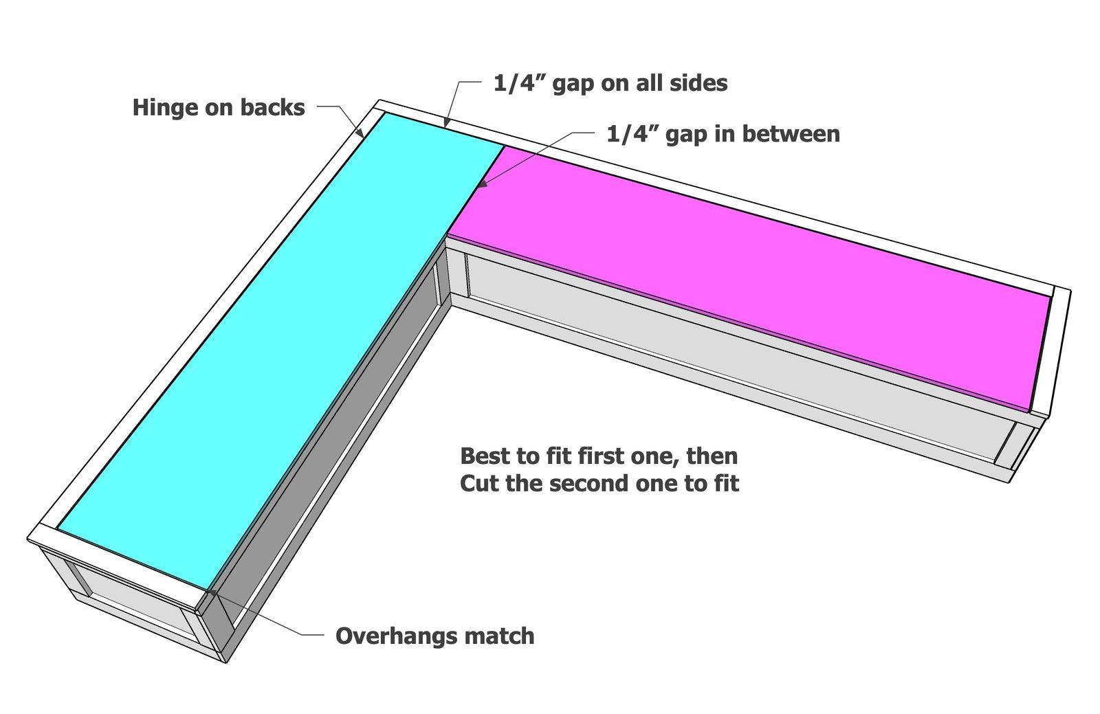 Banquette Bench with Flip-Up Storage — step 10