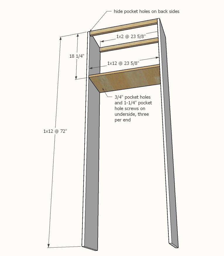 Barn Door Bookcase — step 1