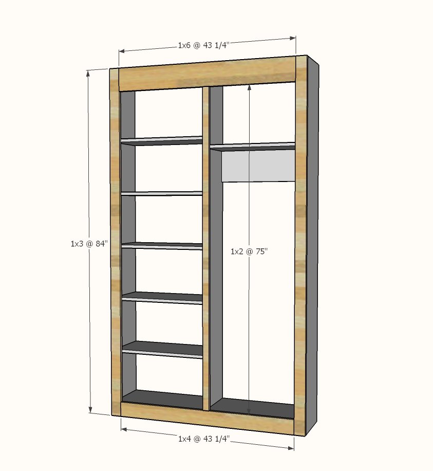 Barn Door Cabinet with Hooks for Entryway — step 3