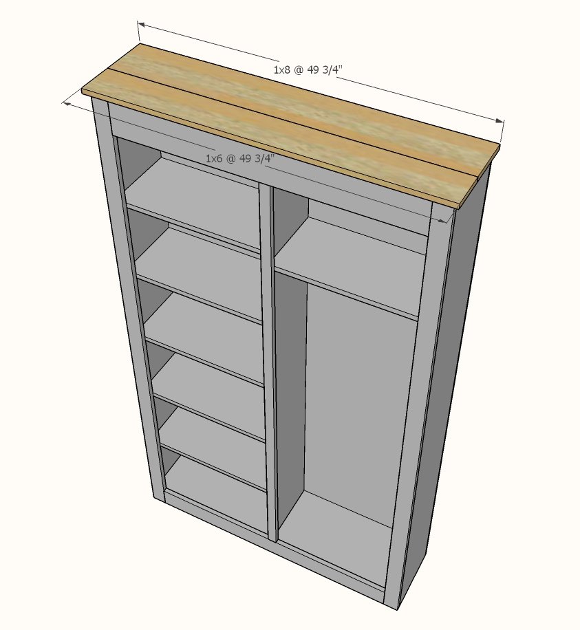 Barn Door Cabinet with Hooks for Entryway — step 5
