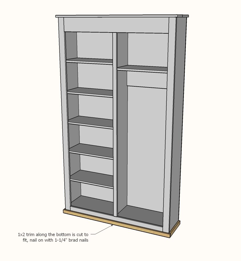 Barn Door Cabinet with Hooks for Entryway — step 6