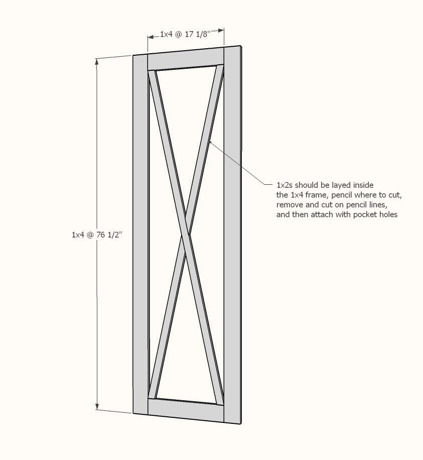 Barn Door Cabinet with Hooks for Entryway — step 7