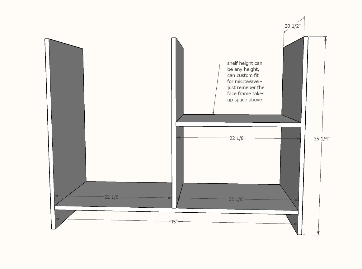 Barn Door Cabinet with Mini Fridge and Microwave — step 1