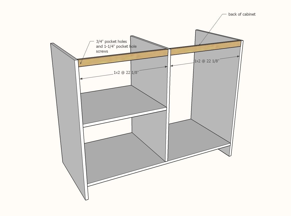 Barn Door Cabinet with Mini Fridge and Microwave — step 2