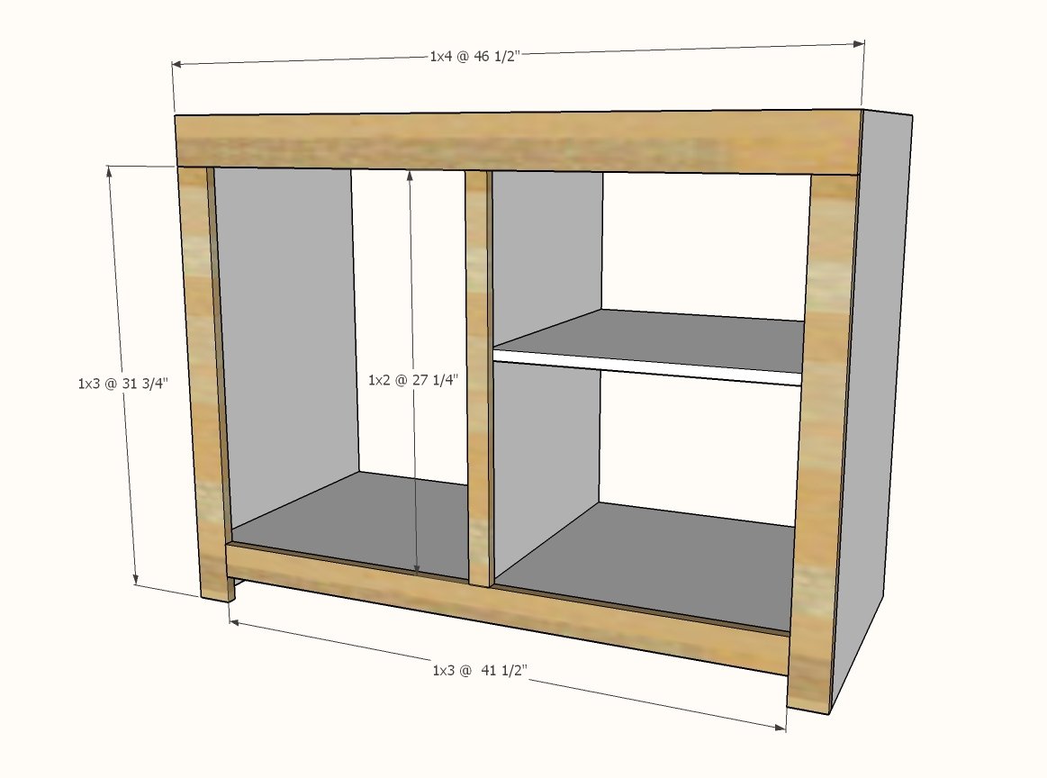 Barn Door Cabinet with Mini Fridge and Microwave — step 3