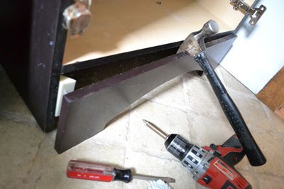 Bathroom Vanity with Built-In Step Stool — step 2