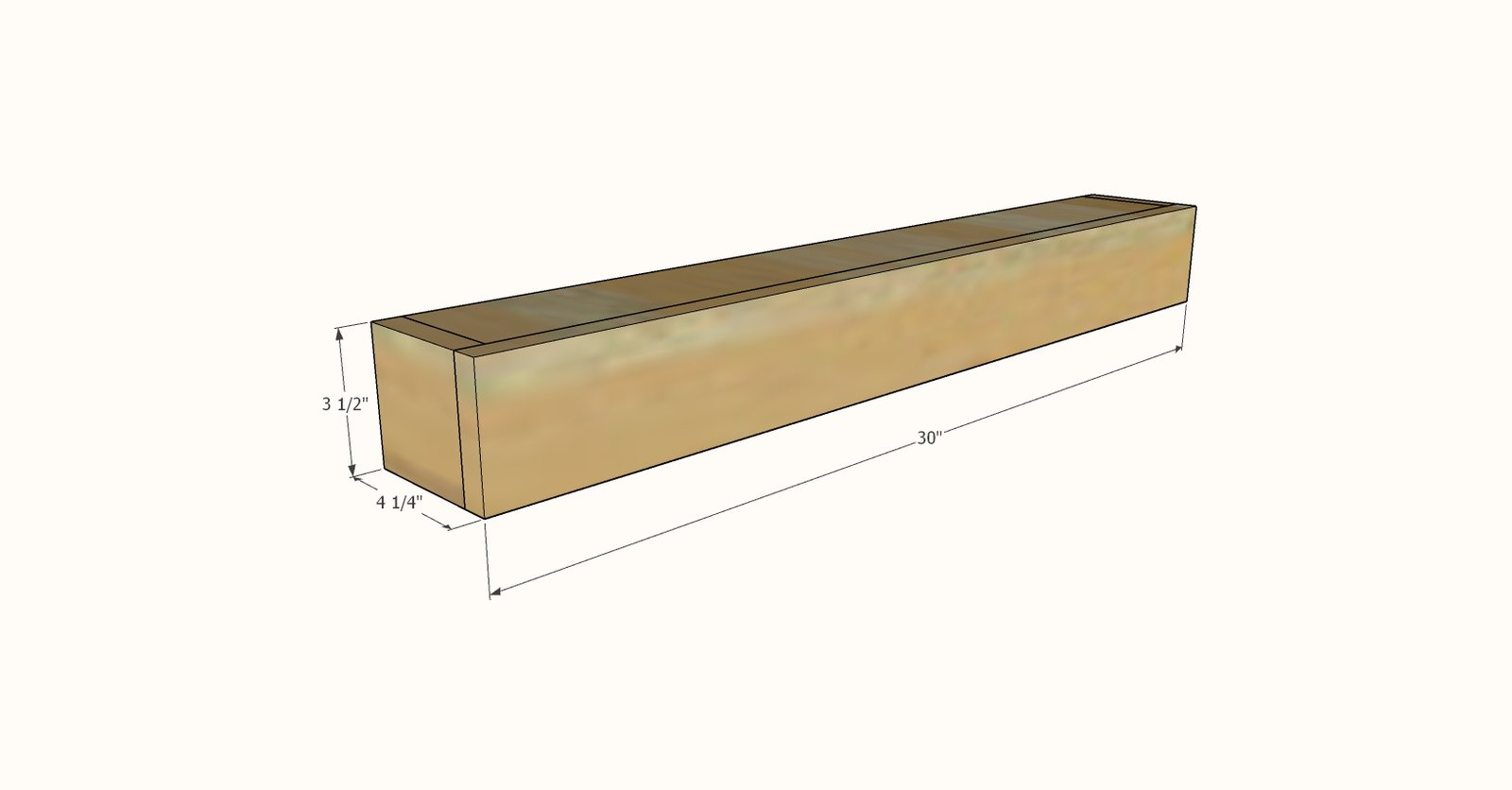 Beam Ledge Shelves dimension diagram 1