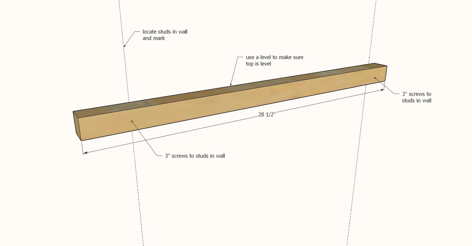 Beam Ledge Shelves — step 3