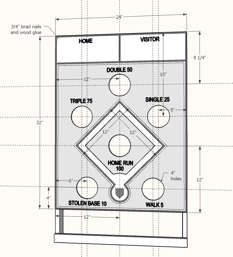 Bean Bag Toss Baseball Game — step 4