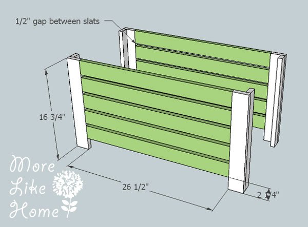Bench for Outdoor Wall Panel System by More Like Home — step 2