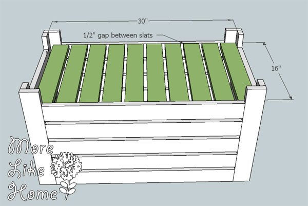 Bench for Outdoor Wall Panel System by More Like Home — step 4