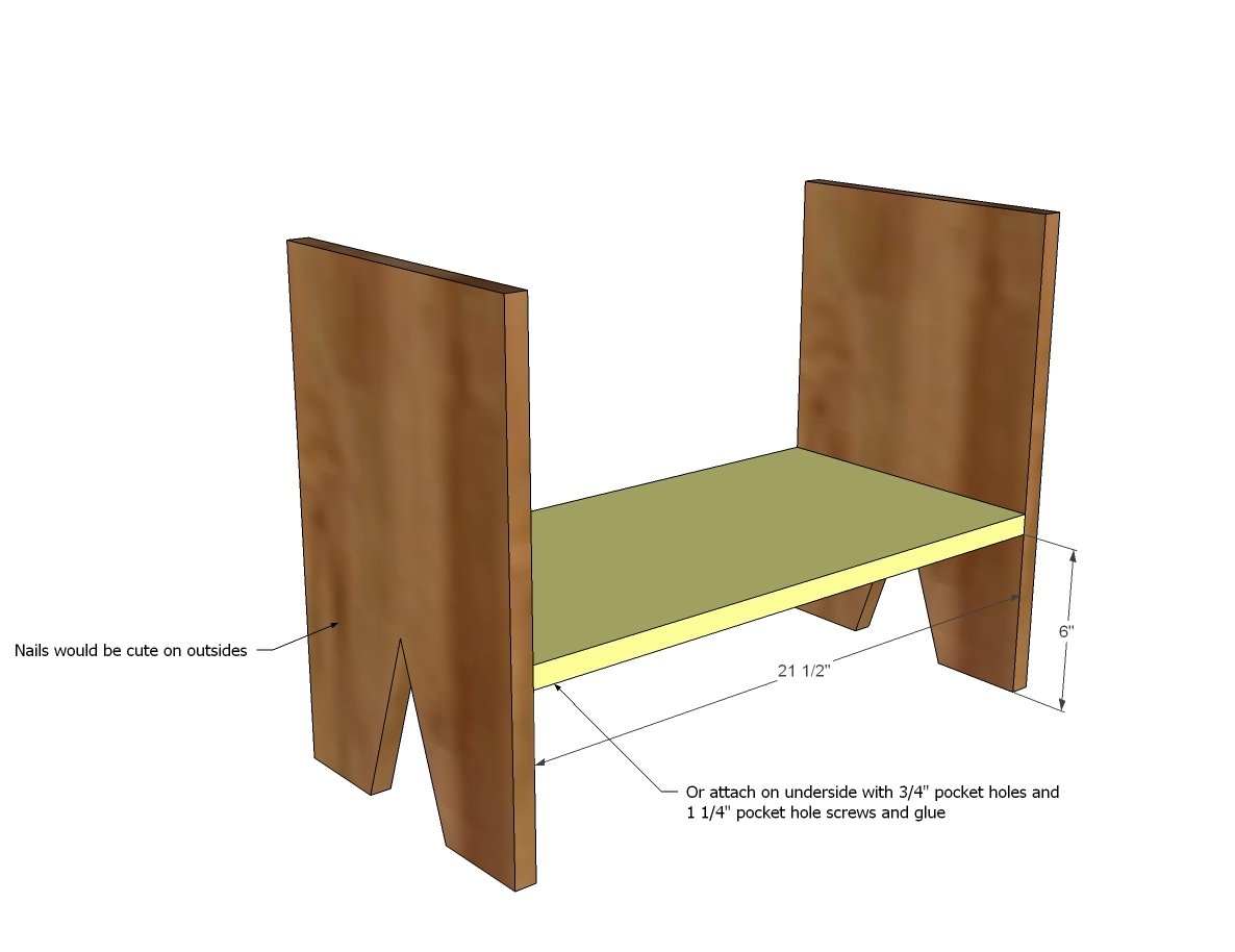 Bench with Shelf and Scrap Wood Top — step 2