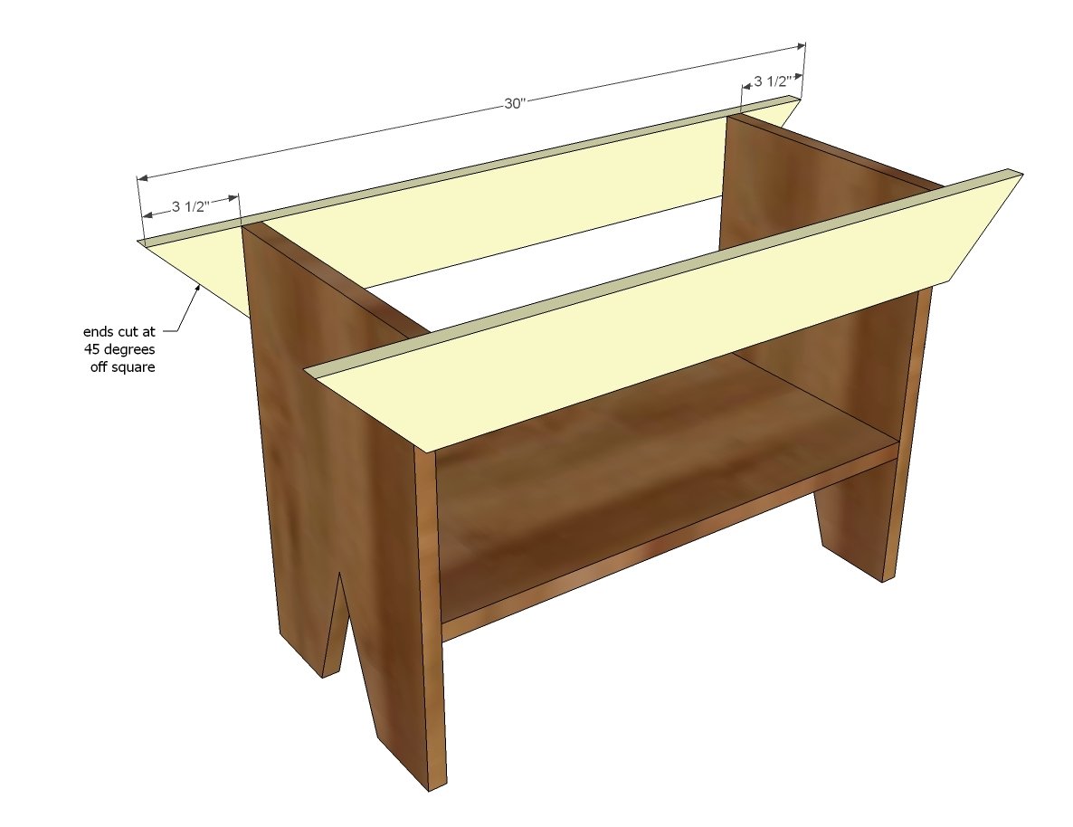 Bench with Shelf and Scrap Wood Top — step 3