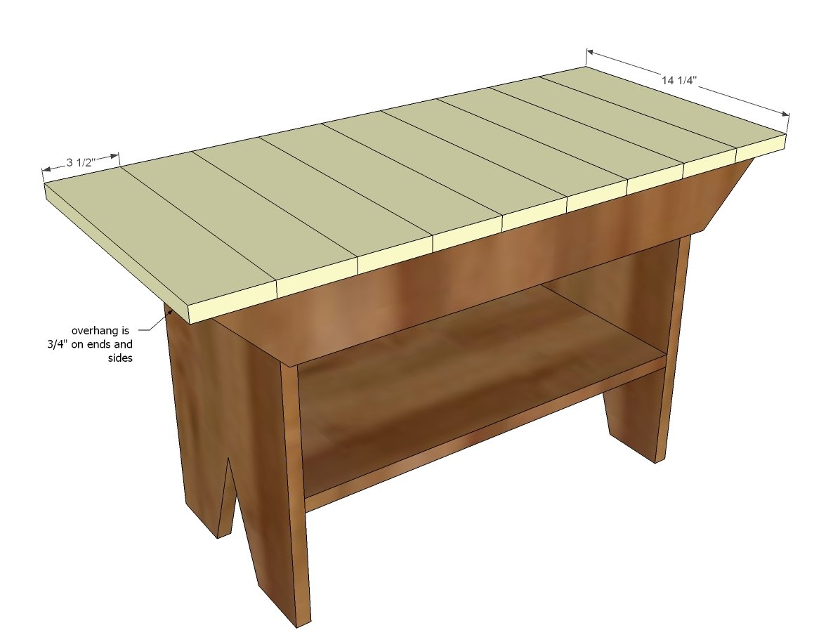 Bench with Shelf and Scrap Wood Top — step 4
