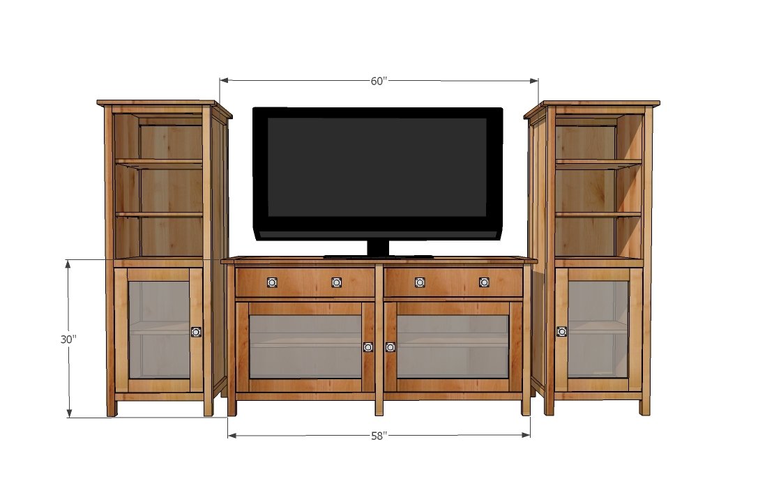 Benchmark Media Console dimension diagram 1